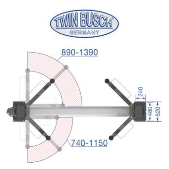 Twin Busch 2-Säulen-Hebebühne 4.2t – Basic-Line – automatische Entriegelung TW242E Grey Line